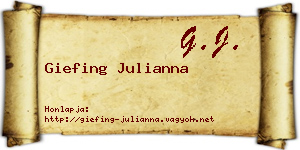 Giefing Julianna névjegykártya
